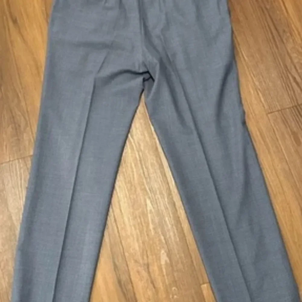 CANALI Size 34 Grey & Navy Plaid Wool Single Breasted Suit